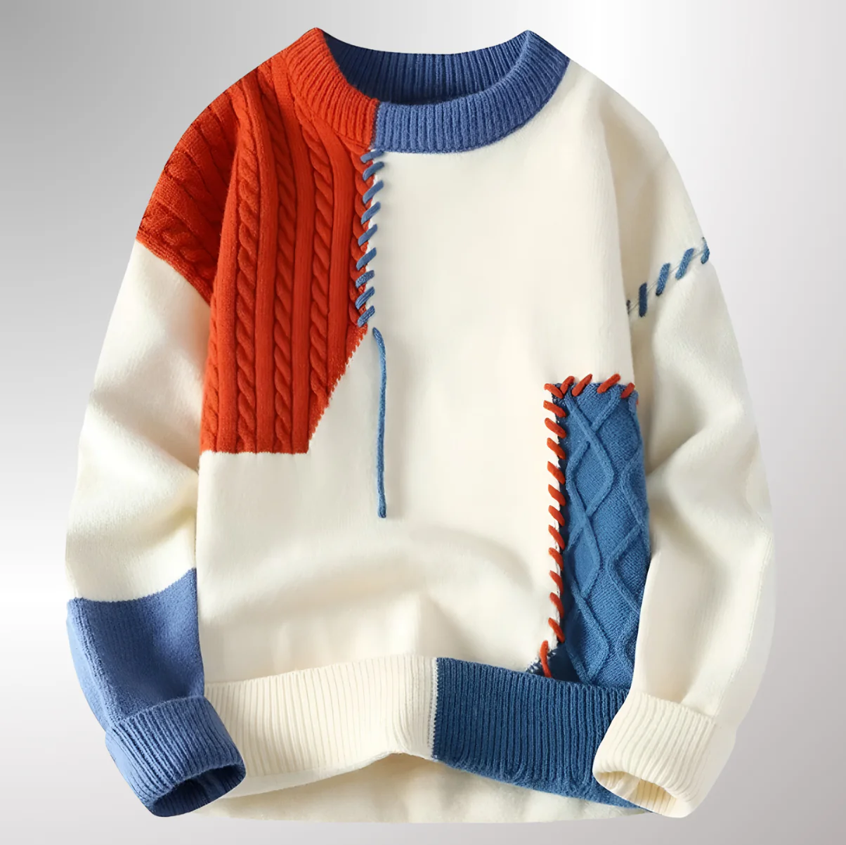 LEO® ⏐ Unique Comfortable Patchwork Sweater